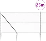 vidaXL Σετ Περίφραξης Σετ 2 Γκρι Ατσάλι, PVC 25 x 1.2 μ Ανθεκτικό