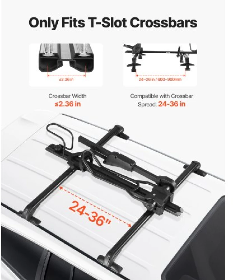 VEVOR Folding Roof Top Bike Rack Heavy Duty Car Bicycle Upright Mount Rack Lock