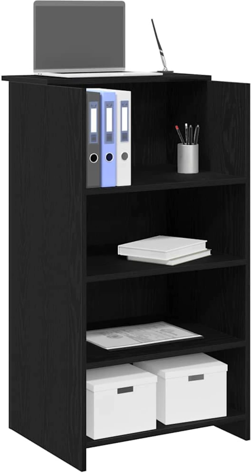 vidaXL Γραφείο υποδοχής Μαύρο 55x50x103,5 cm Κατασκευασμένο ξύλο