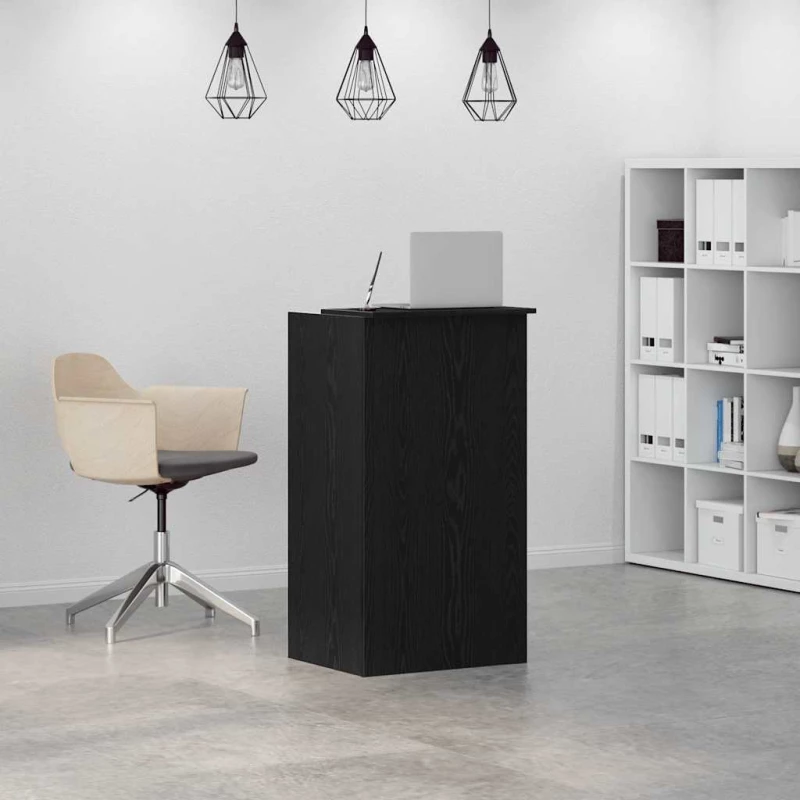 vidaXL Γραφείο υποδοχής Μαύρο 55x50x103,5 cm Κατασκευασμένο ξύλο