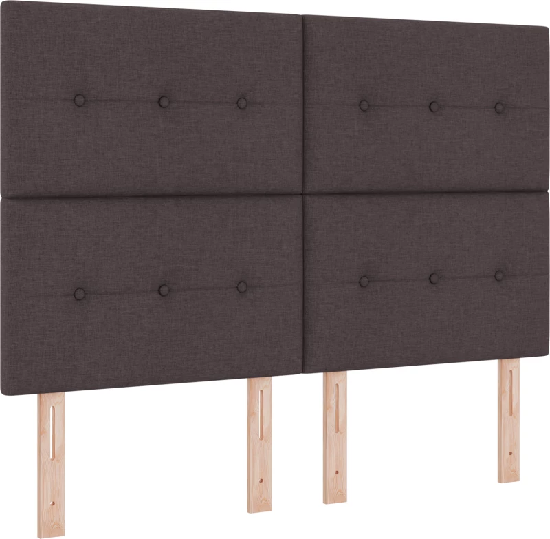 Cομοδίνο vidaXL με στρώμα - Σκούρο Καφέ, 140x200 εκ, Υφασμάτινο