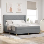vidaXL Κρεβάτι Box Spring με Στρώμα Ανοιχτό Γκρι 180x200 εκ. Υφάσματος