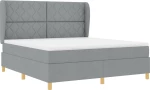 vidaXL Κρεβάτι Box Spring με Στρώμα Ανοιχτό Γκρι 180x200 εκ. Υφάσματος