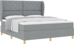 vidaXL Κρεβάτι Box Spring με Στρώμα Ανοιχτό Γκρι 180x200 εκ. Υφάσματος
