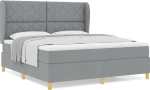 vidaXL Κρεβάτι Box Spring με Στρώμα Ανοιχτό Γκρι 180x200 εκ. Υφάσματος
