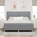 vidaXL Κρεβάτι Box Spring με Στρώμα Ανοιχτό Γκρι 180x200 εκ. Υφάσματος