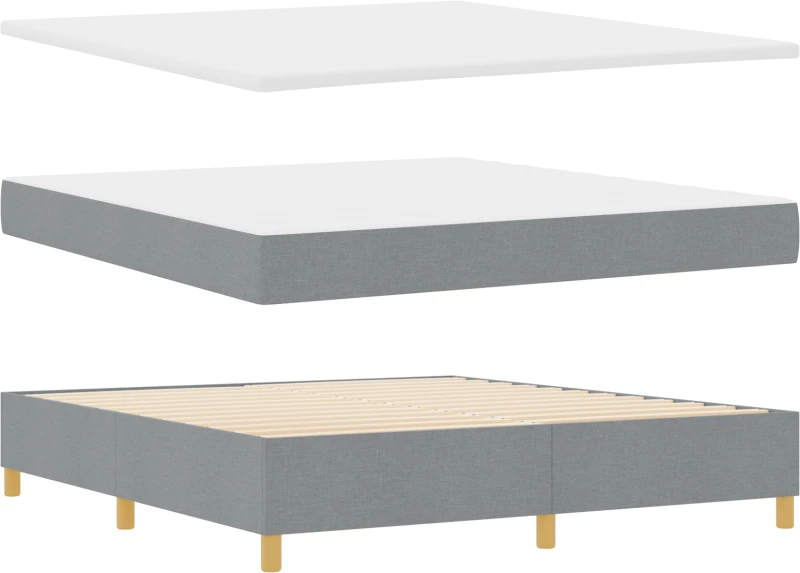 vidaXL Κρεβάτι Box Spring με Στρώμα Ανοιχτό Γκρι 180x200 εκ. Υφάσματος
