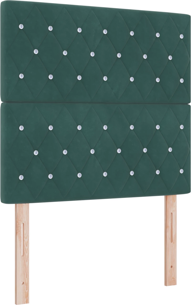 vidaXL Κρεβάτι Box Spring με Στρώμα Σκούρο Πράσινο 90x190 εκ. Βελούδο
