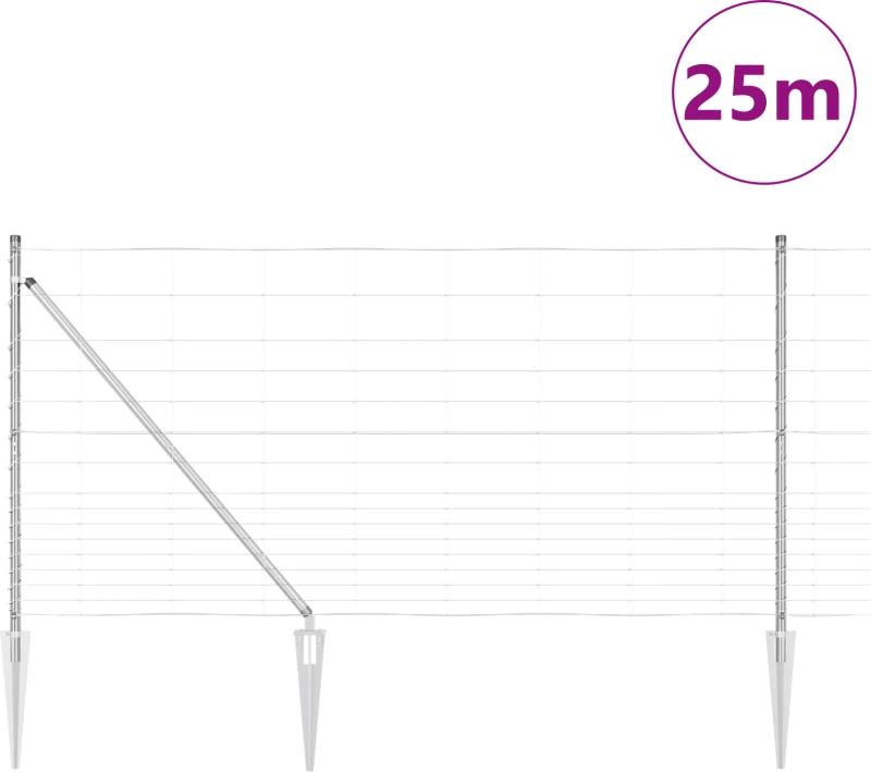 φράχτης vidaXL 1.2x25 μ γαλβανισμένος χάλυβας