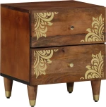 vidaXL Κομοδίνα 2 τεμάχια 40x33,5x46 εκ. Μασίφ ξύλο μάνγκο