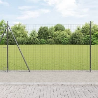 vidaXL Στήλες Φράχτη με Βάσεις 7 τεμάχια Ø32mm 83,5cm Γαλβανισμένο Χάλυβα