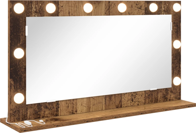 vidaXL Καθρέφτης Vanity Παλιό ξύλο Ξύλο, Γυαλί 80 x 45 x 18 εκ.
