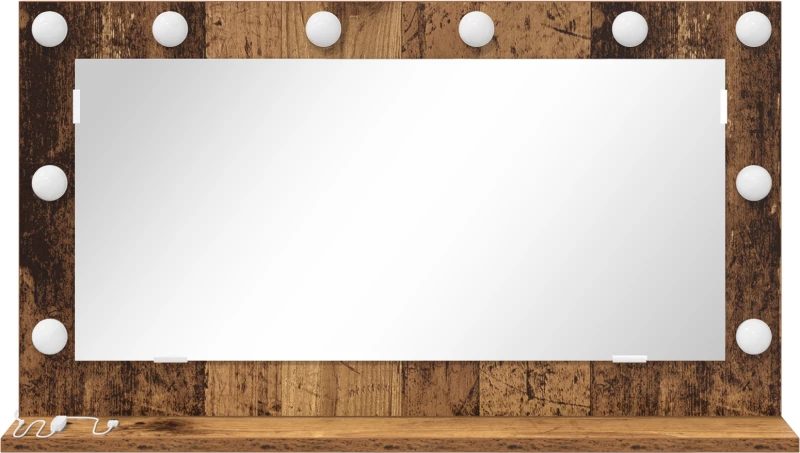 vidaXL Καθρέφτης Vanity Παλιό ξύλο Ξύλο, Γυαλί 80 x 45 x 18 εκ.