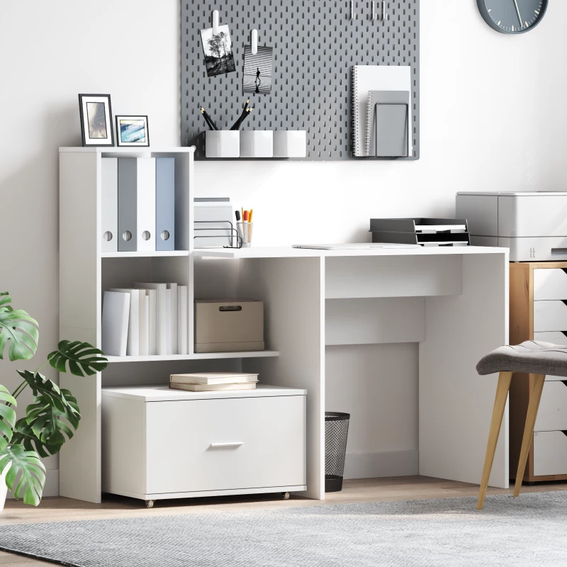 vidaXL Συρταριέρα με Ρόδες Λευκό 55x45x33.5 cm Επεξεργασμένο Ξύλο