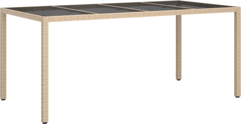 vidaXL Τραπεζάκι Κήπου Μπεζ 190x90x75 εκ Πολυ Ράτα
