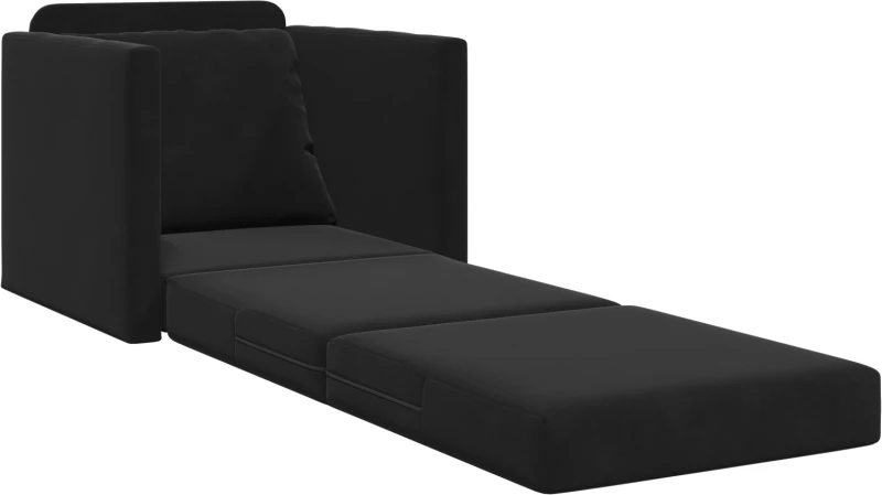 vidaXL Καναπές Κρεβάτι 2 σε 1 Μαύρος 74x77x81 cm Βελούδο