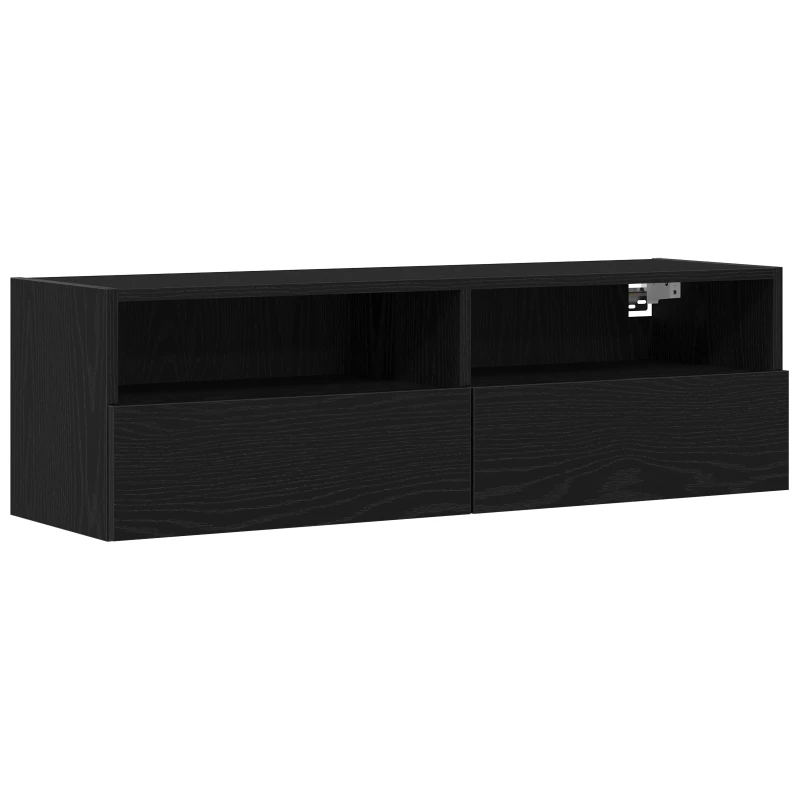vidaXL Γκρι τηλεόραση Τοίχου Μαύρο Δρυς 100x30x30 εκ Επεξεργασμένο Ξύλο