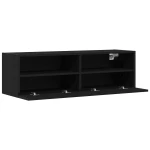 vidaXL Γκρι τηλεόραση Τοίχου Μαύρο Δρυς 100x30x30 εκ Επεξεργασμένο Ξύλο