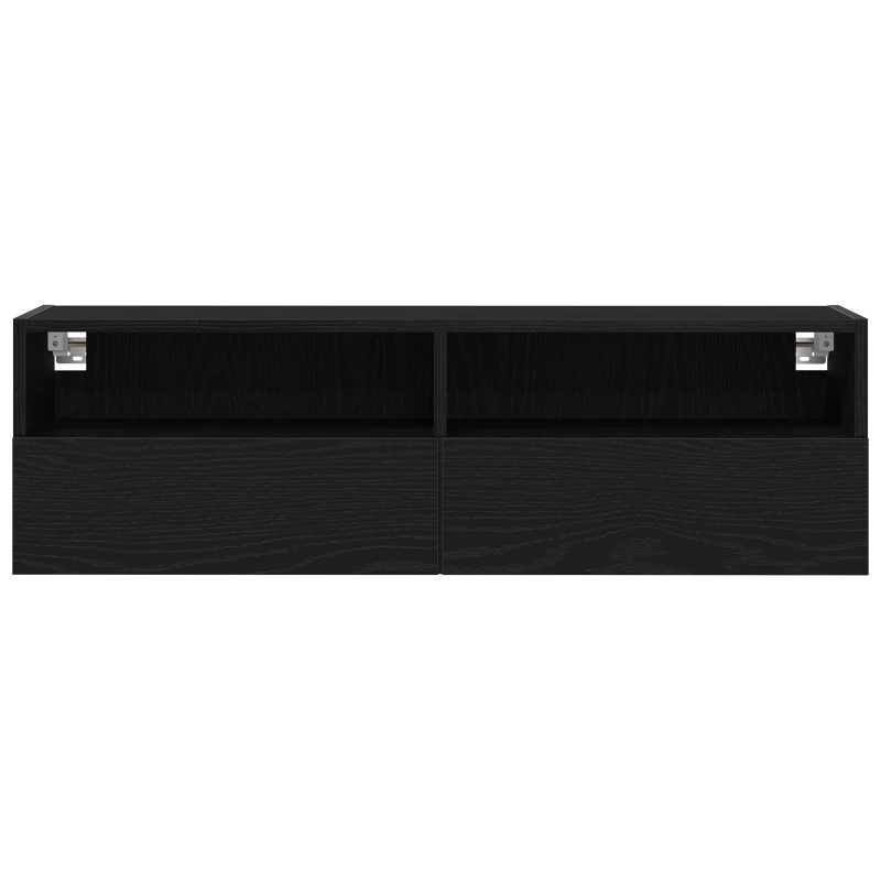 vidaXL Γκρι τηλεόραση Τοίχου Μαύρο Δρυς 100x30x30 εκ Επεξεργασμένο Ξύλο