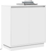vidaXL LED Κομοδίνο Λευκό - 71x34,5x75 εκ., Φτιαγμένο από Επεξεργασμένο Ξύλο