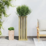 vidaXL Γλάστρα Κήπου με Λάδι 33x33x85 εκ από Ξύλο Πεύκου