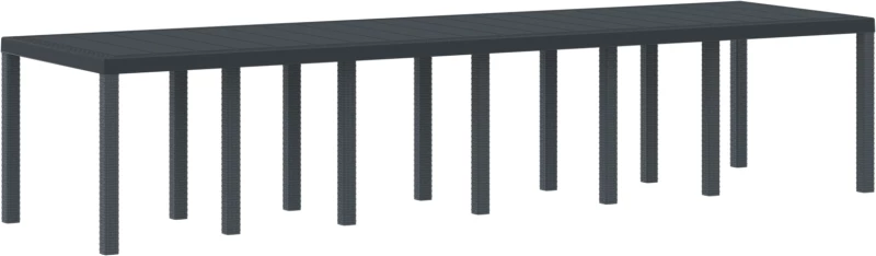 vidaXL Τραπέζι Κήπου Ανθρακί 350x100x73 εκ. Πολυ Ράτταν