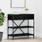 vidaXL Τραπέζι Κονσόλας Μαύρη Δρυός 75x34.5x75 εκ. Κατασκευασμένο από Ξύλο