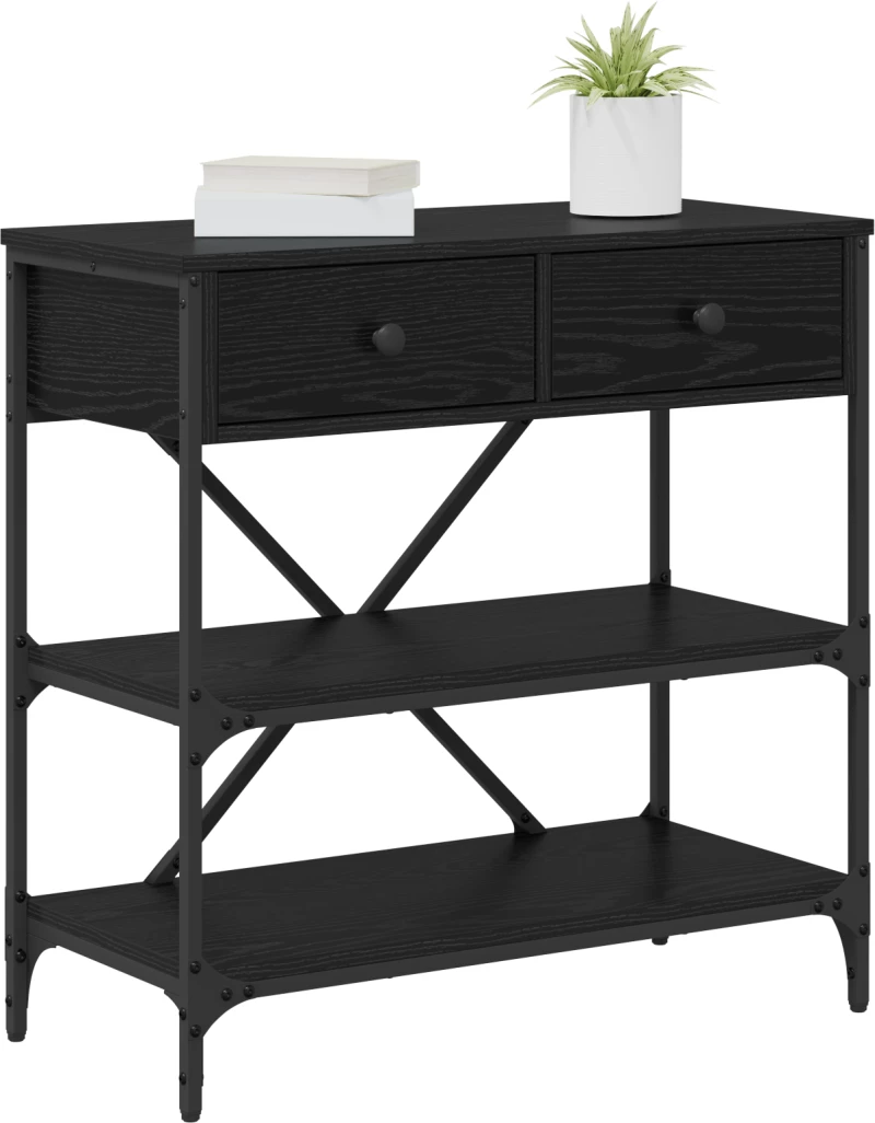 vidaXL Τραπέζι Κονσόλας Μαύρη Δρυός 75x34.5x75 εκ. Κατασκευασμένο από Ξύλο