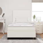 vidaXL Κρεβάτι Box Spring με Στρώμα & LED Κρεμ 120x200 εκ Βελούδινο Ύφασμα