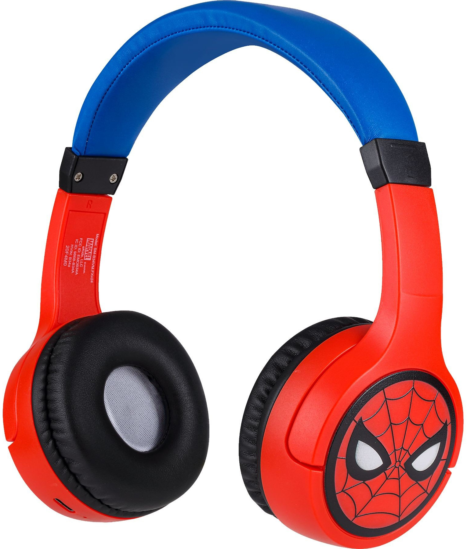 eKids Marvel Spiderman Ασύρματα Ακουστικά με ασφαλή μέγιστη ένταση ήχου για παιδιά και εφήβους SM-B34VM Κόκκινο/Μπλε