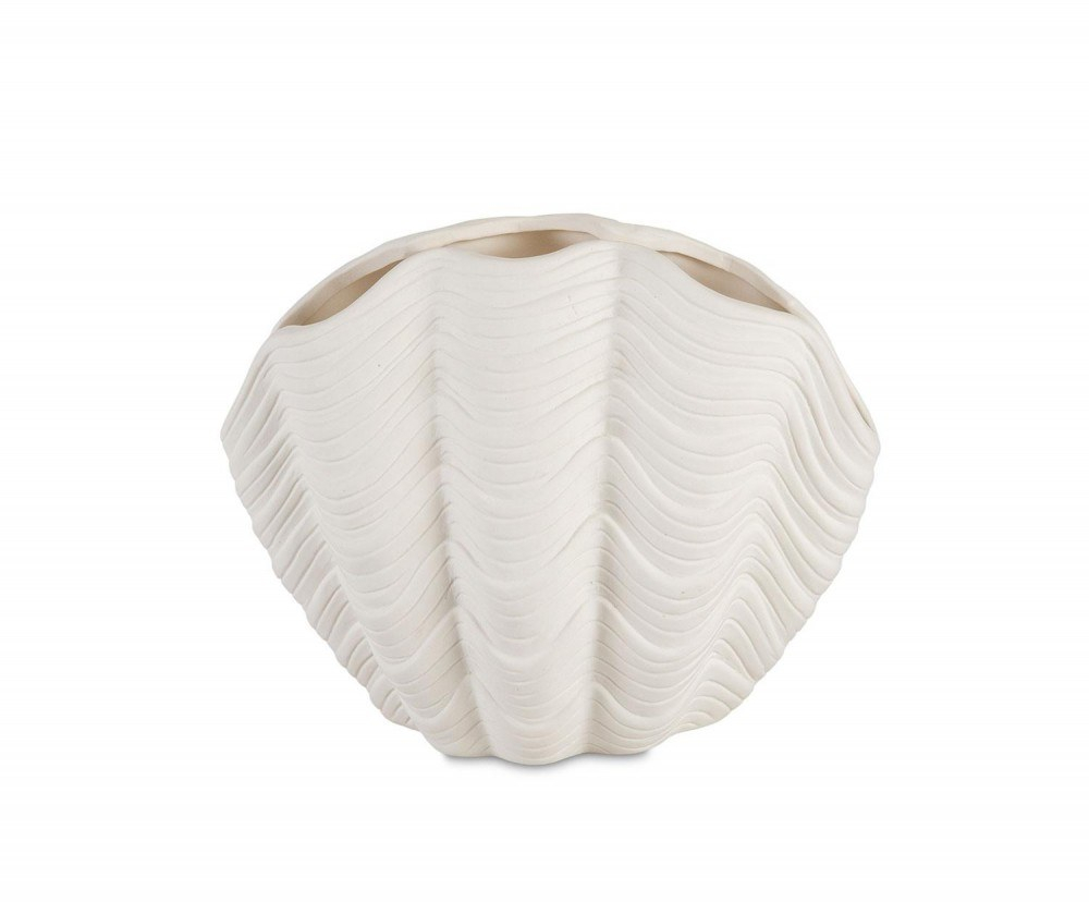 Βάζο Shell AH-AX25030 19x12x15cm Ecru Andrea House Δολομίτης
