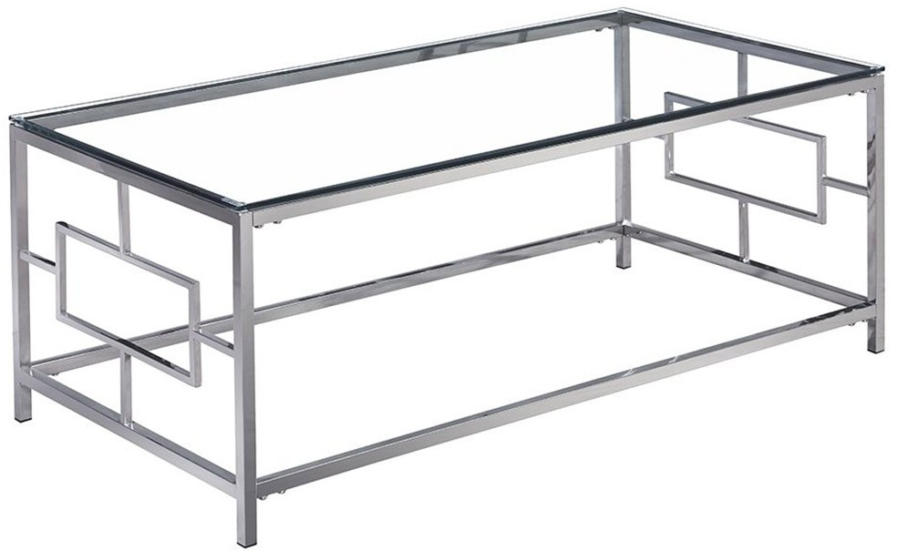Τραπέζι Μεταλλικό 77272 120x60x45cm Clear-Silver