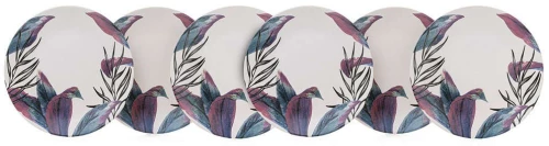 Πιάτο Ρηχό (Σετ 6Τμχ) 275KRM1354 25x25x3,7cm Multi Hermia Κεραμικό