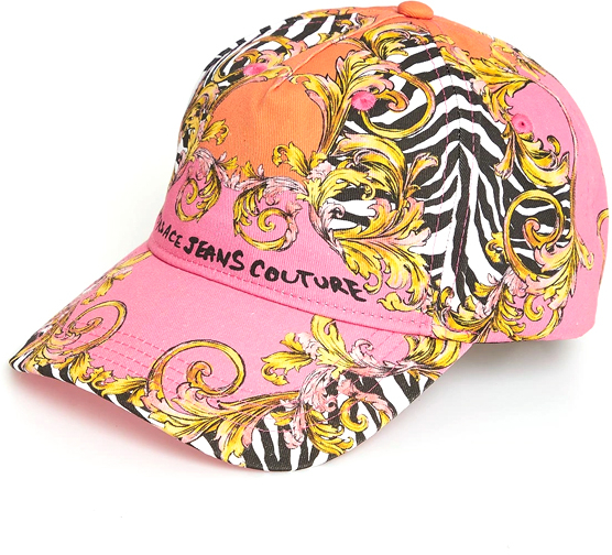 VERSACE JEANS COUTURE FLORAL BASEBALL CAP WOMEN VERSACE JEANS COUTURE ΚΙΤΡΙΝΟ- ΠΟΡΤΟΚΑΛΙ- ΡΟΖ (78HAZK59-ZG371-R53)