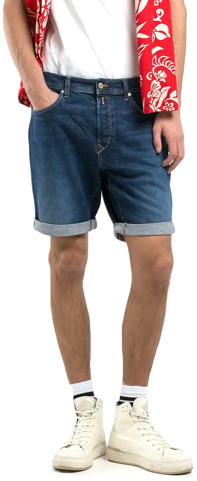 REPLAY DENIM TAPERED FIT BERMUDA MEN REPLAY ΜΠΛΕ (MA981Y.000.573840-007)