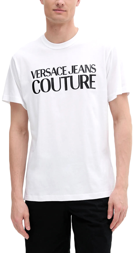 VERSACE JEANS COUTURE 78UP601 R LOGO T-SHIRT MEN VERSACE JEANS COUTURE ΛΕΥΚΟ- ΜΑΥΡΟ (78GAHE05-CJ00E-003)