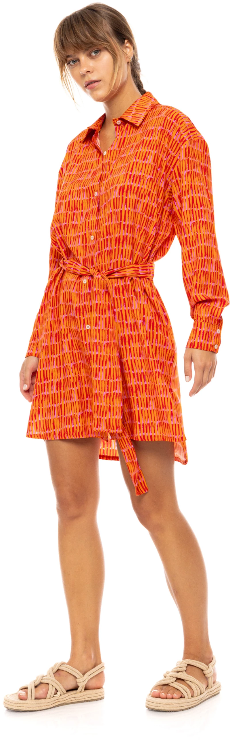 Γυναικείο Beachdress Pink Label -  SORBET ORANGE - Viscose
