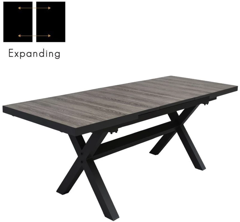 SORPRESA Τραπέζι επεκτεινόμενο γκρι σκούρο 202x101x77cm 22-0293