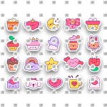 Βρώσιμα σχέδια Happy Kawaii - 15τμχ