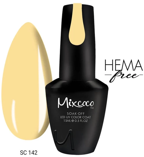 Mixcoco SC-142 Pastel Yellow Ημιμόνιμο Βερνίκι Νυχιών 15ml