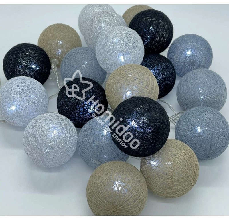 Fos Me 20 Υφασμάτινες Μπάλες LED Ρεύματος Glamour 2.85m 27-00437