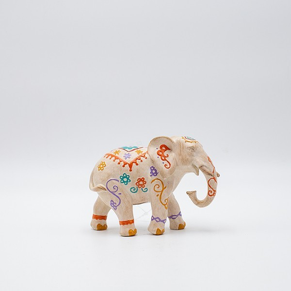 Estheti Διακοσμητικός Ελέφαντας Πολυρητίνης 15x6x10.5cm Κρεμ 819-00768