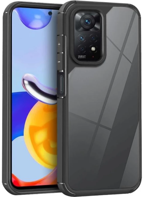 Για Redmi Note 11S Ακρυλικό + TPU Διαφανής θήκη τηλεφώνου Shockproof (Μαύρο)