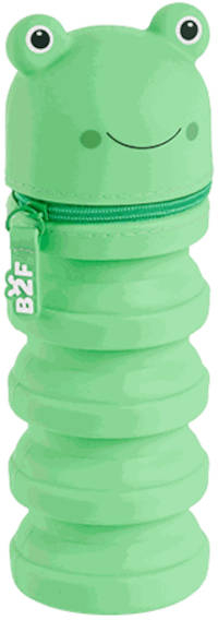 Πτυσσόμενη Kασετίνα Mολυβοθήκη Miquelrius Back2Fun Silicone Βάτραχος Πράσινος 6.5x11.5cm
