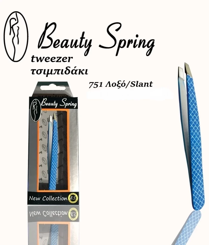 BEAUTY SPRING  τσιμπιδάκι φρυδιών λοξό χρωματιστό (751) 1τμχ