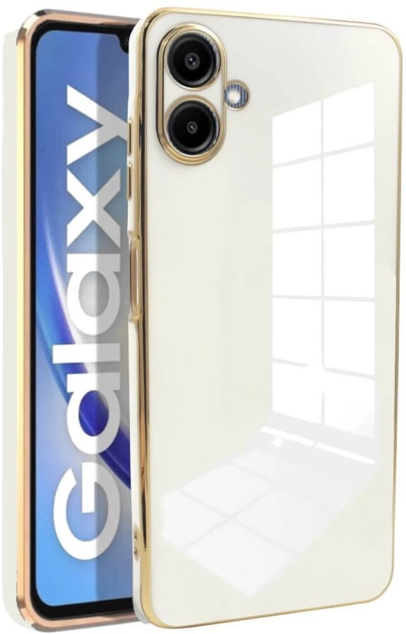 Θήκη Samsung Galaxy A06 Bodycell Gold Plated Σιλικόνης - White (5206015081286)