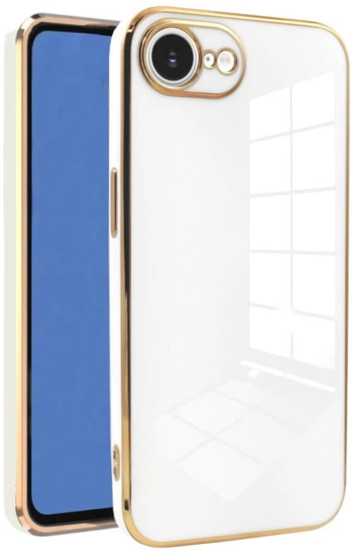 Θήκη iPhone 16e Bodycell Gold Plated Σιλικόνης - White (5206015081248)