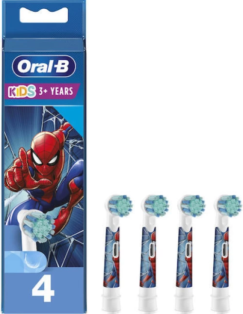 ORAL B Kids Spiderman Ανταλλακτικές Κεφαλές Παιδικής Ηλεκτρικής Οδοντόβουρτσας 4 Τεμάχια