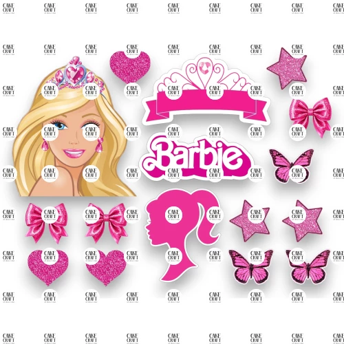 Βρώσιμα σχέδια Barbie set - 16τμχ