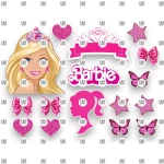 Βρώσιμα σχέδια Barbie set - 16τμχ